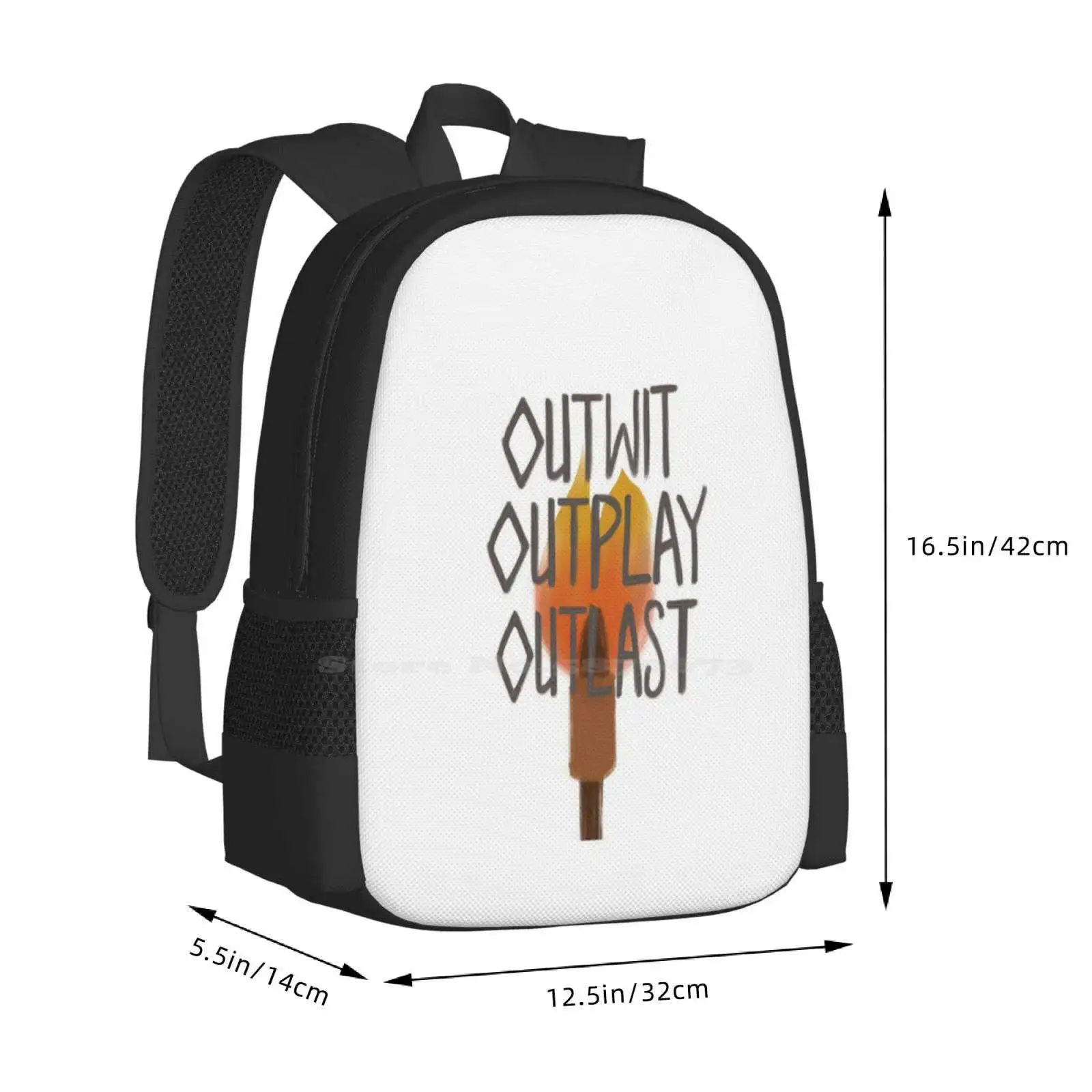 Outwit , Outplay , Outlast ( ) Sac à dos scolaire de grande capacité, sacs pour ordinateur portable bler Probst, Réalité TV, Cbs, Minimalisme