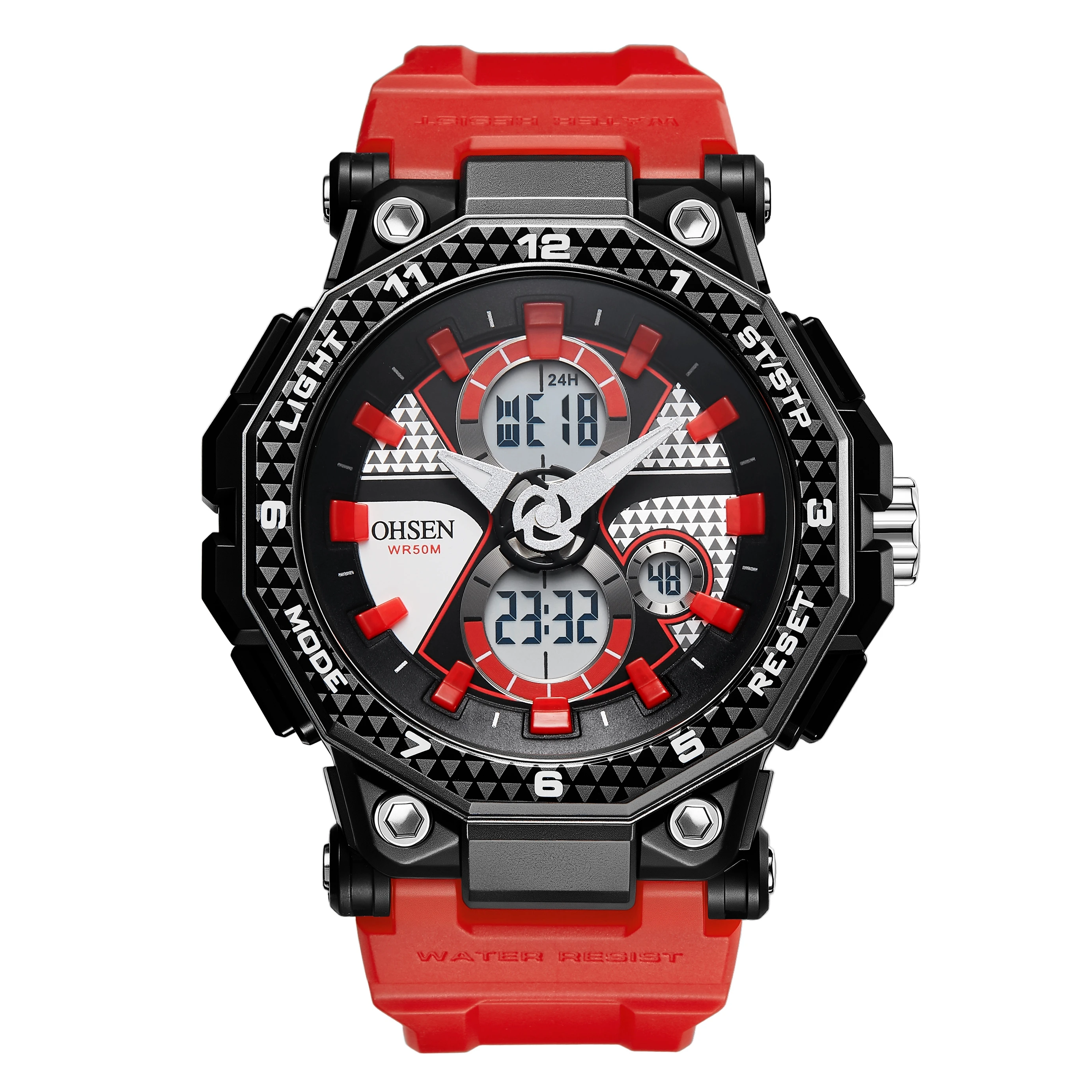 

Модные спортивные часы мужские цифровые кварцевые светодиодные резиновые ремешки мужские часы с двойным временем 5ATM водонепроницаемые военные наручные часы Relogio