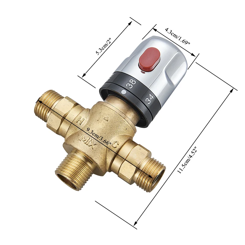 

SHBSHAIMY Brass Thermostatic Mixing Valve Constant Water Temperature Shower Faucet Valve Thermostat Bathroom Kitchen Tap Valve