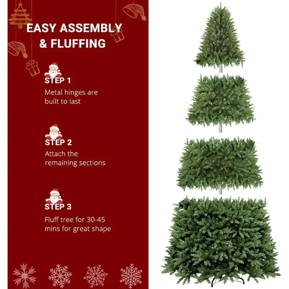 12ft Green Artificial Christmas Tree, Classic Spruce Tree with Sturdy Metal Stand for Home, Office, Party Festival Hol
