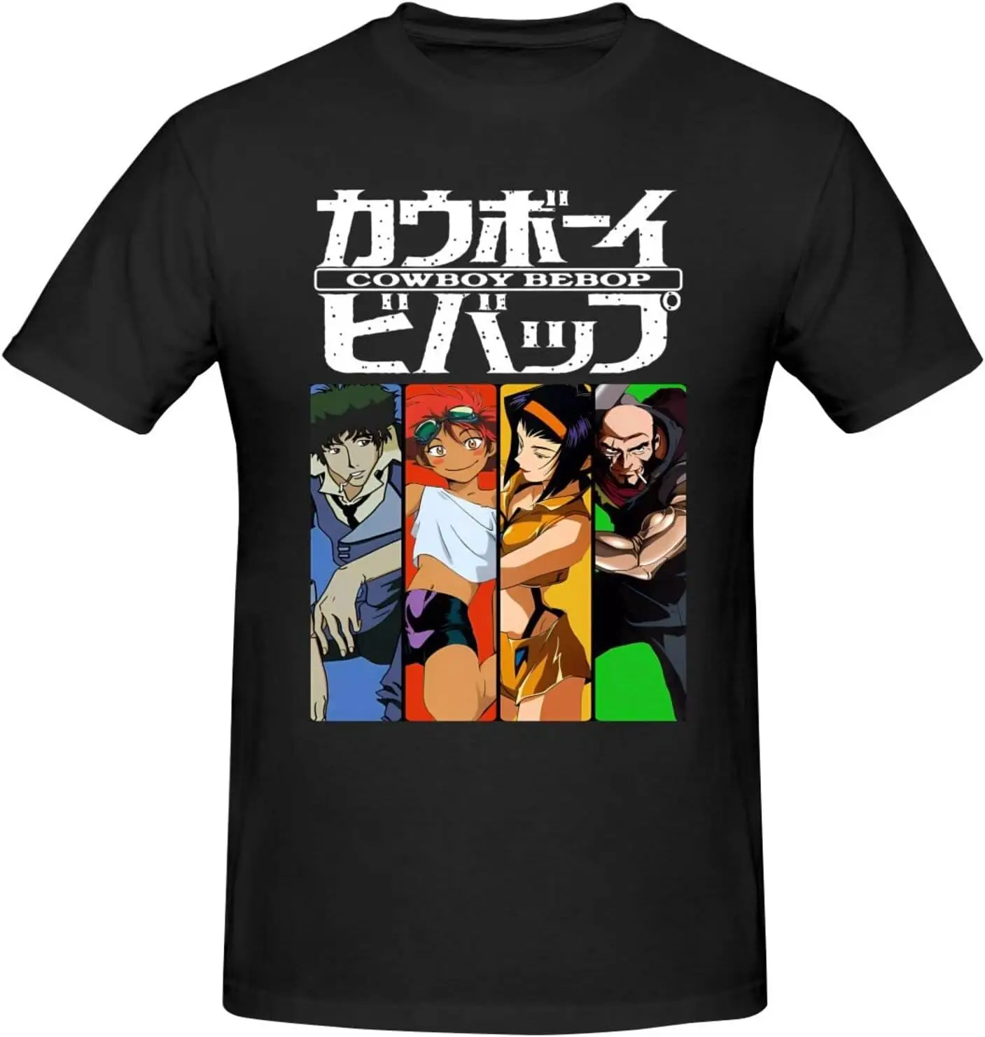 

Cowboy Anime Bebop Shirt Men's Personalised Crew Neck Short Sleeve T Shirt Fashion Graphic Tees Deep Heather