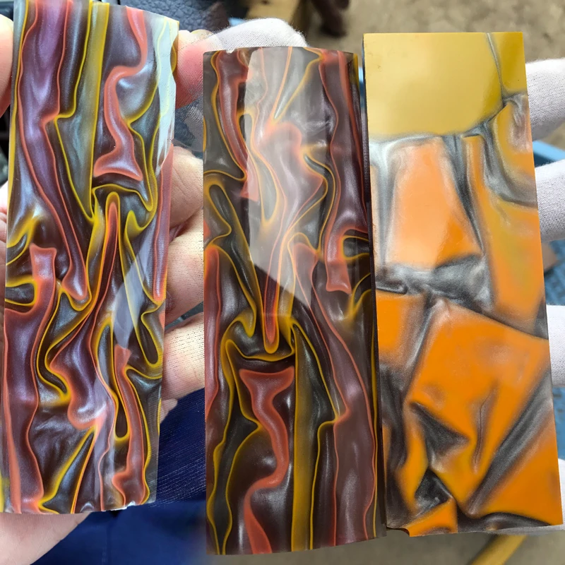2 sztuk/partia 120X40X7.5MM 160X50X7.5MM kolor chmura wzór uchwyt noża DIY Making materiały akrylowe deska łatka