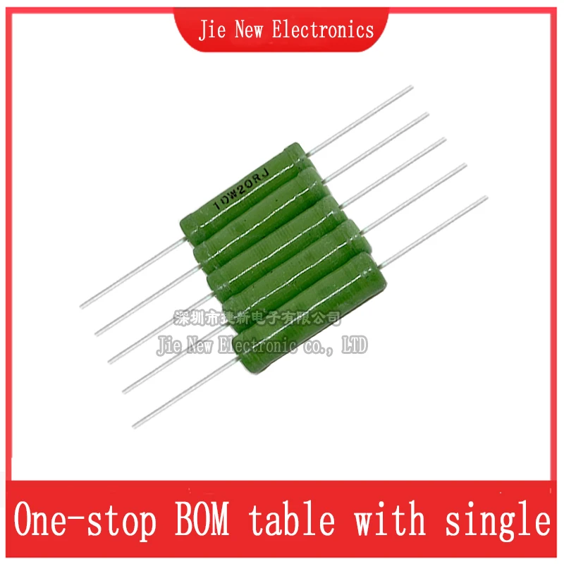 Resistor de ferida do fio RX21, 5% de resistência, 1R 10R 100R 1K 10K 12K 15K 5.1R 22R 24R 27R 33R 51R, RX21-10W, 1 10 100 Ohms, 5 PCes pelo lote