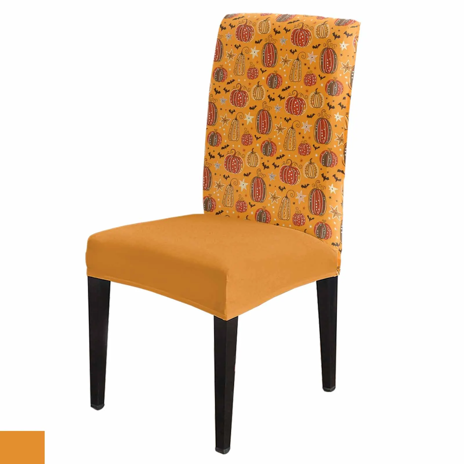 

Pumpkin Bat Star Halloween Spandex Chair Cover Office Banquet Chair Protector Cover Stretch Chair Cover for Dining Room