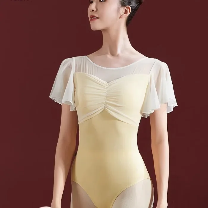 신형 프로페셔널 발레 바디 체조 기본 훈련 바디 슈트 여성 성인 예술 시험용