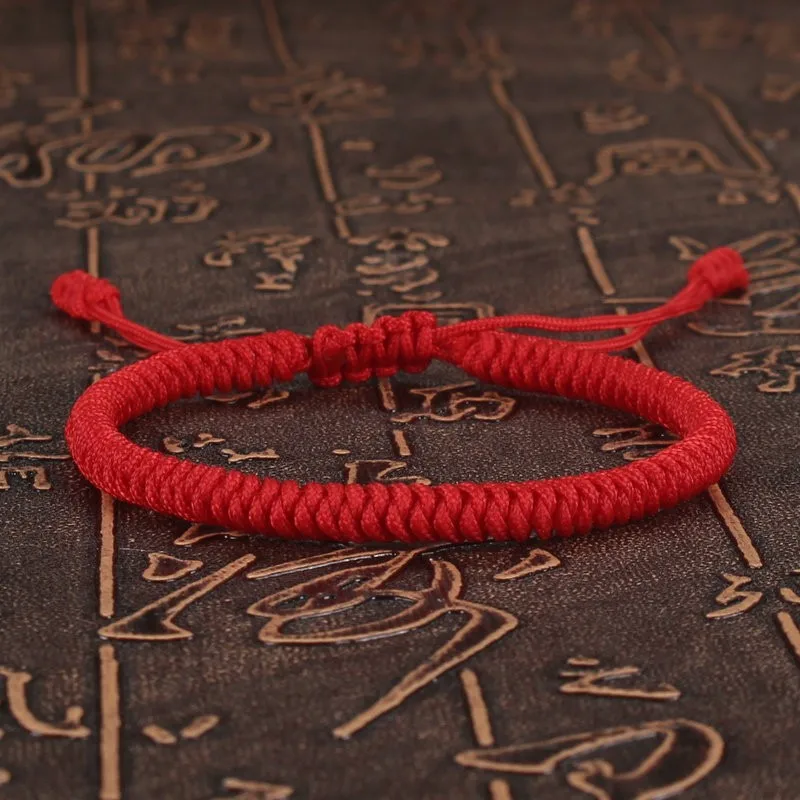 Tibetan Buddhist Bracelet Lucky Handmade Braided Adjustable King Kong Knot Red Thread Charm Bracelets for Women Men Couple Lover - afbeelding 1