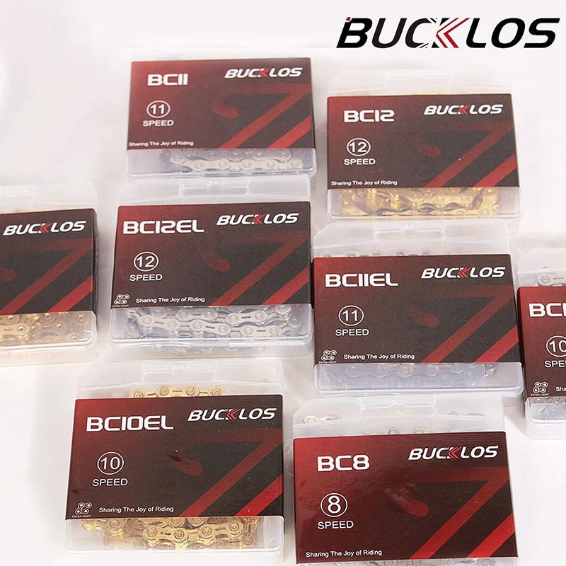 

BUCKLOS Mountain Bicycle Chain 8/9/10/11/12 Speed Bike Current 10v 11v 12v 116 Link 126L Bike Chain Gold Silver Cycling Parts