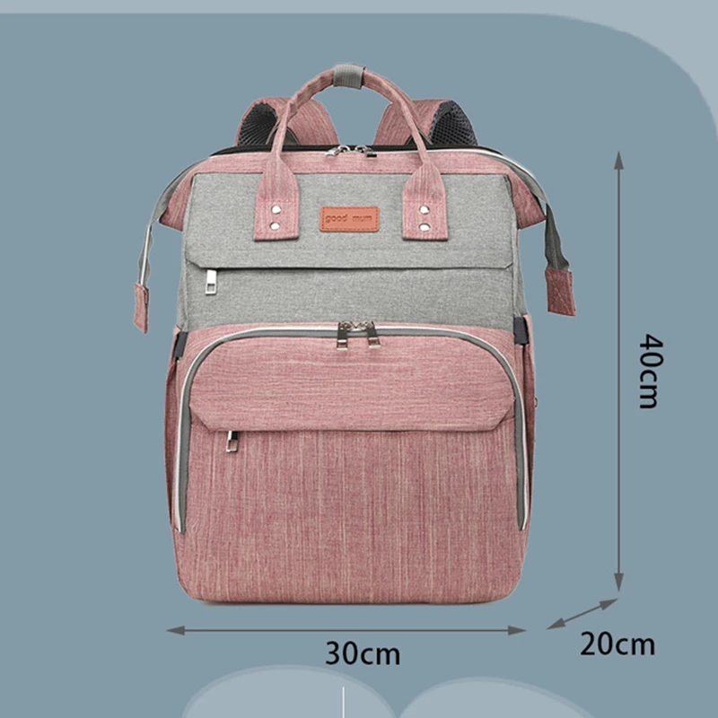 折りたたみ式ママ用ベビーベッドバッグ 軽量ポータブル大容量トラベルマタニティバッグ ベビーおむつバックパック 女性用ママバッグ