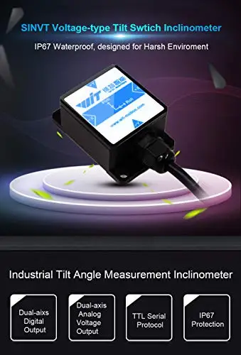 WitMotion SINVT 2 Axis Sensor Digital Tilt Angle Roll Pitch Inclinometer & Voltage 0-5V Output IP67 Waterproof & Anti-vibration