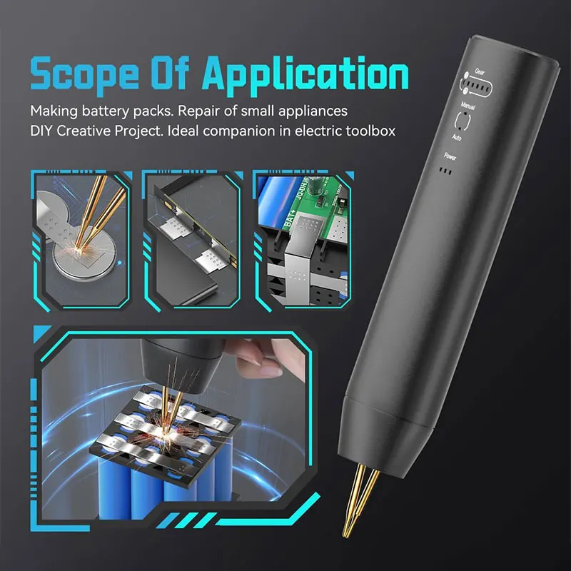 

11 Gears Spot Welder Adjustable Mini Portable Handheld Digital Display Spot Welding Machine Automatic Manual Modes 18650 Battery