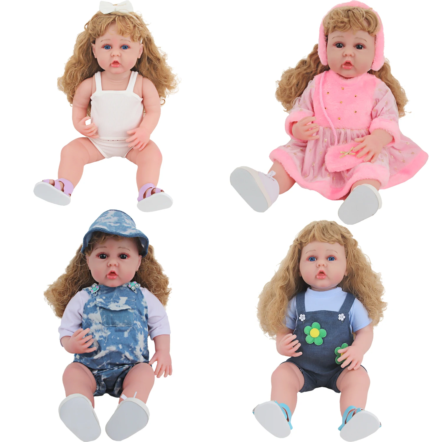 55CM Reborn Girl Dolls With Clothes Shoes Dress Soft Body High-quanlity 22 Inches Baby New Born Girl Dolls Toy Kids' Best Gift