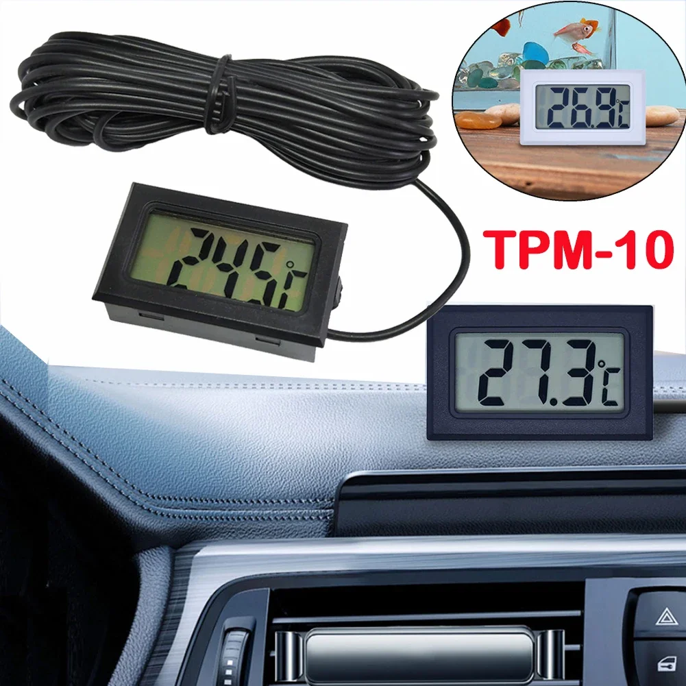 1/2M TPM-10 Digital Thermometer Mini Portable Temperature Meter Multipurpose Thermometer Detector for Car Fish Tank Refrigerator