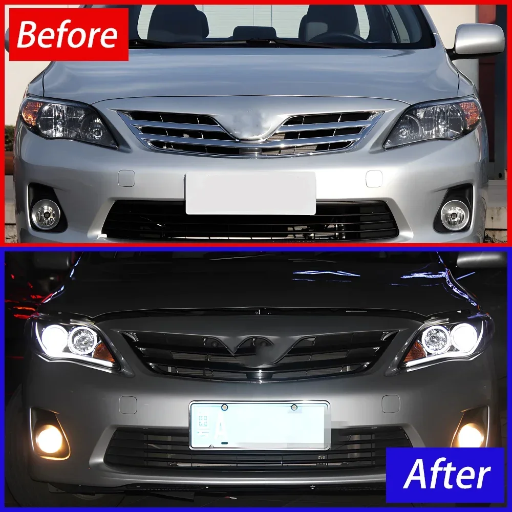 For Toyota Corolla 2011-2013 LED Car Front Lamps Assembly Upgrade New High Configure Projector Lens Auto Headlights Accessories