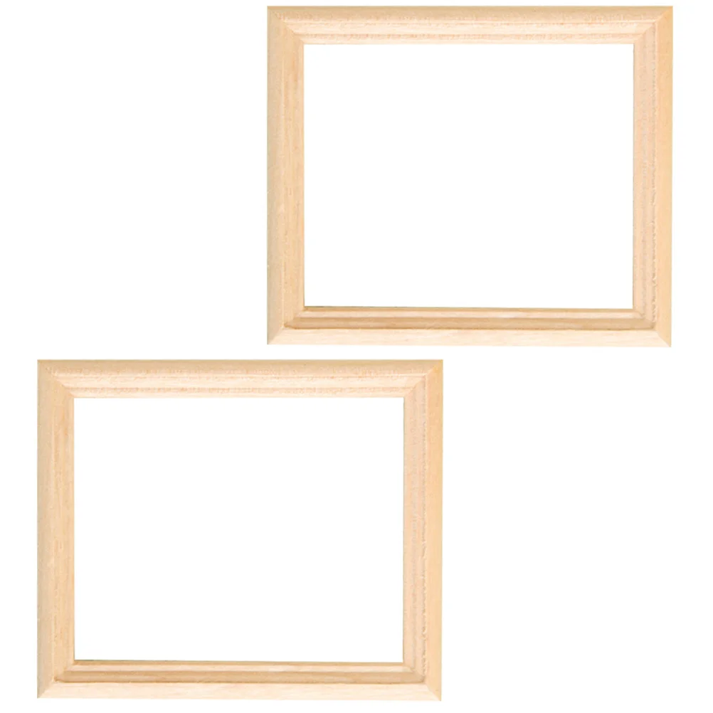Mini meubles en bois, cadre en bois réaliste pour bricolage, Mini projets de maison, charmant pièce d'exposition artisanale décorative, 2 pièces