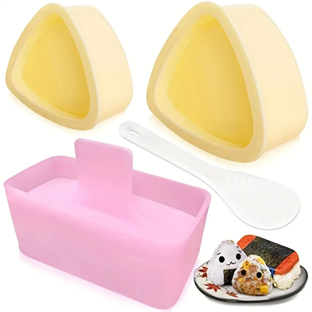 ZK20 DIY Sushi Mold Maker New Food Press Non Stick Rectangular Triangle Sushi Kit Tools Kitchen Bento Onigiri Rice Ball Set