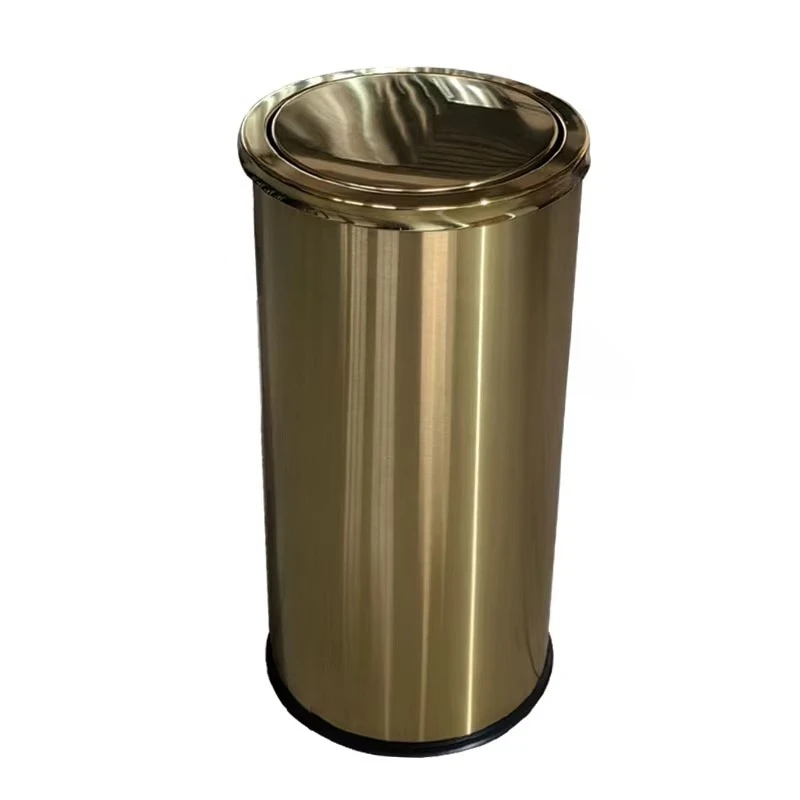 Stainless Steel Interior Office Recycling Trash Bin Elegant Metal House Container with Open Top Structure for Bathroom Trash Bin