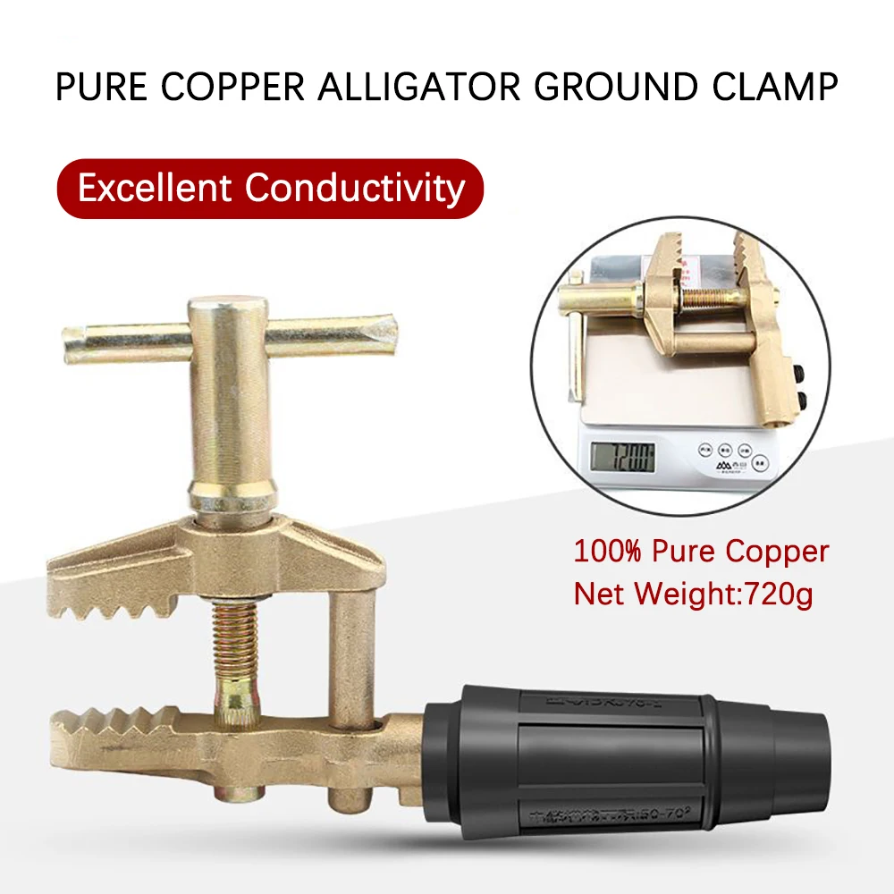 

High Conductivity 800A Ground Clamp Pure Copper Grounding Wire Clip Heavy Duty Alligator Shaped Ground Clamp Welding Accessories