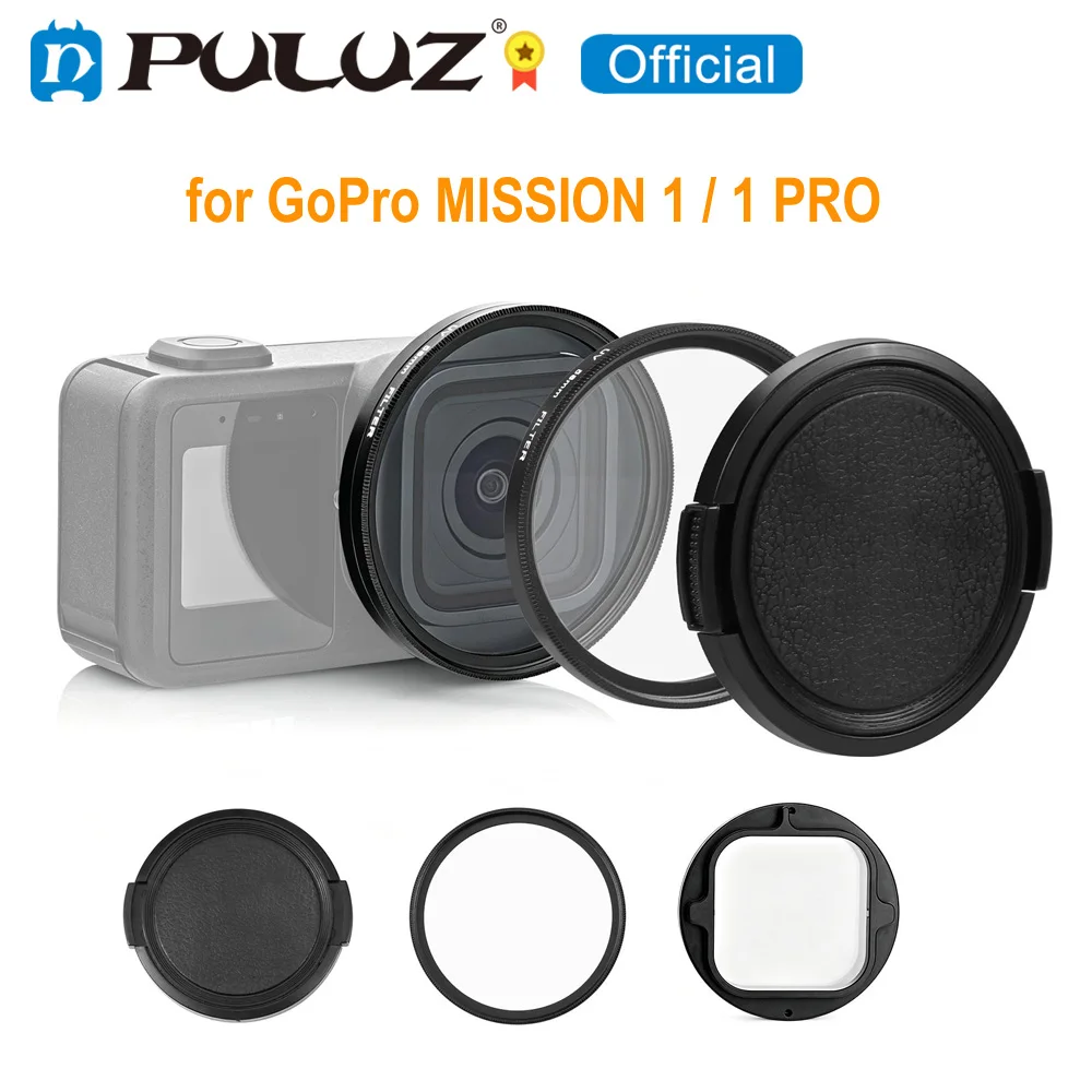 Image of PULUZ 58mm UV-Objektivfilter-Adapterring für GoPro MISSION 1 / 1 PRO, Aluminiumlegierung UV-Objektivfilter-Adapter mit Objektivabdeckung