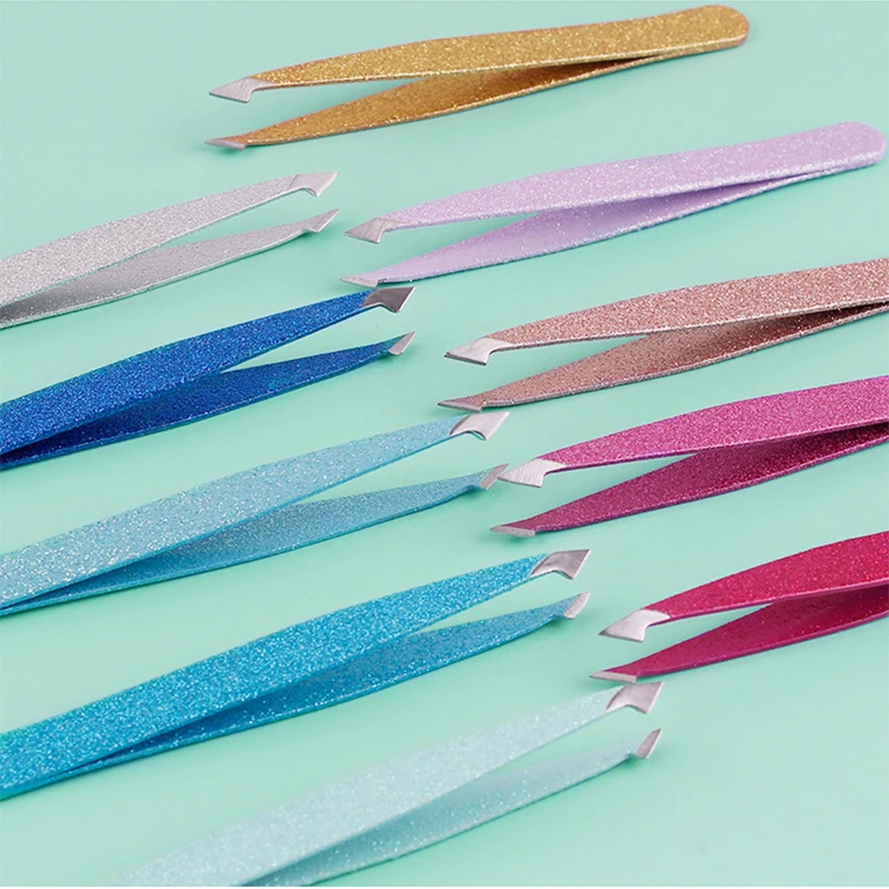 4 pçs/set maquiagem profissional pinças de cílios de aço inoxidável pinça de extensão de cílios maquiagem beleza clipe ferramenta de cílios postiços