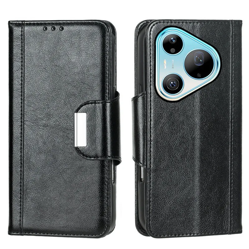 

Magnetic button Flip PU leather card Slot Wallet Cover For Huawei Pura 90 80 70 Ultra Pro+ Pro Max Fall prevention phone Case