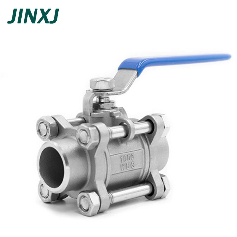 304 Stainless Steel Three Piece Ball Valve 1/2 3/4 Screw Thread Internal Thread Water Pipe Welding Valve Switch DN20 25 32 65 80