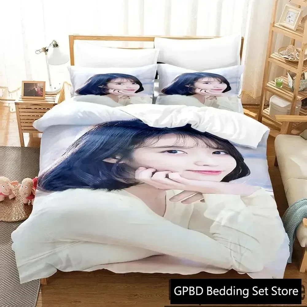 3D Print Singer IU I Ji Eun Bedding Set Bedroom Soft Modern Bedspreads Comefortable Kids Duvet Cover Quilt Cover And Pillowcase