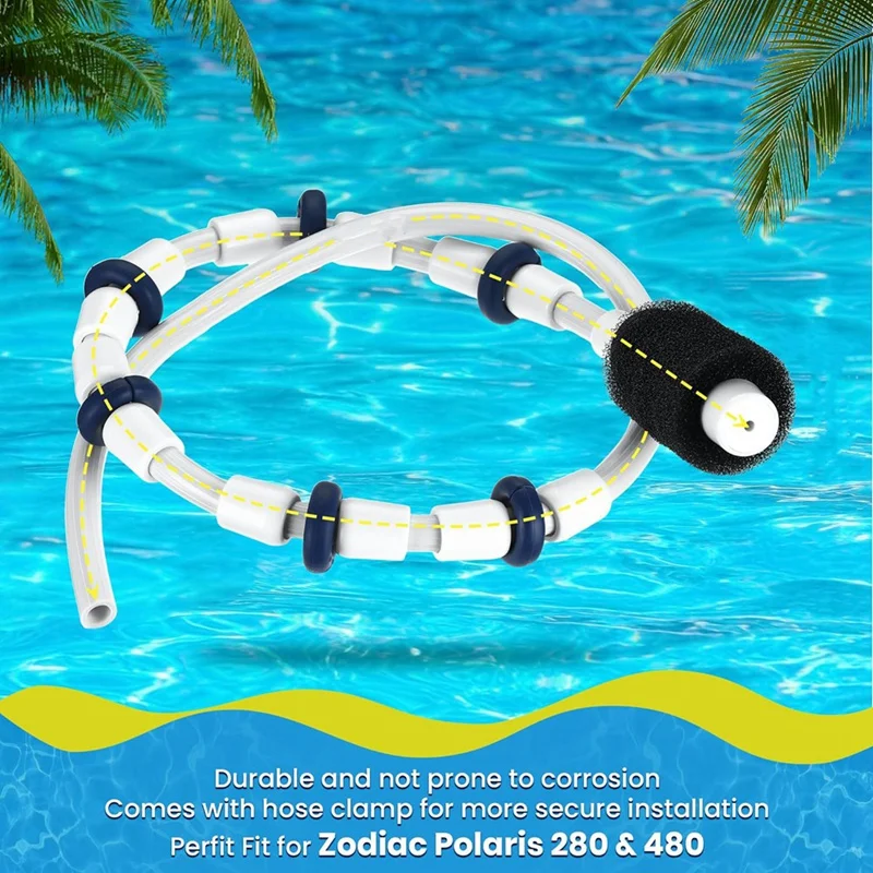 Pool Cleaner Parts For Polaris 280 480,1  Hose,3 Tires,2 Vacuum Cleaner Filter Bags,6  Hose Tail Scrubbers Easy To Use