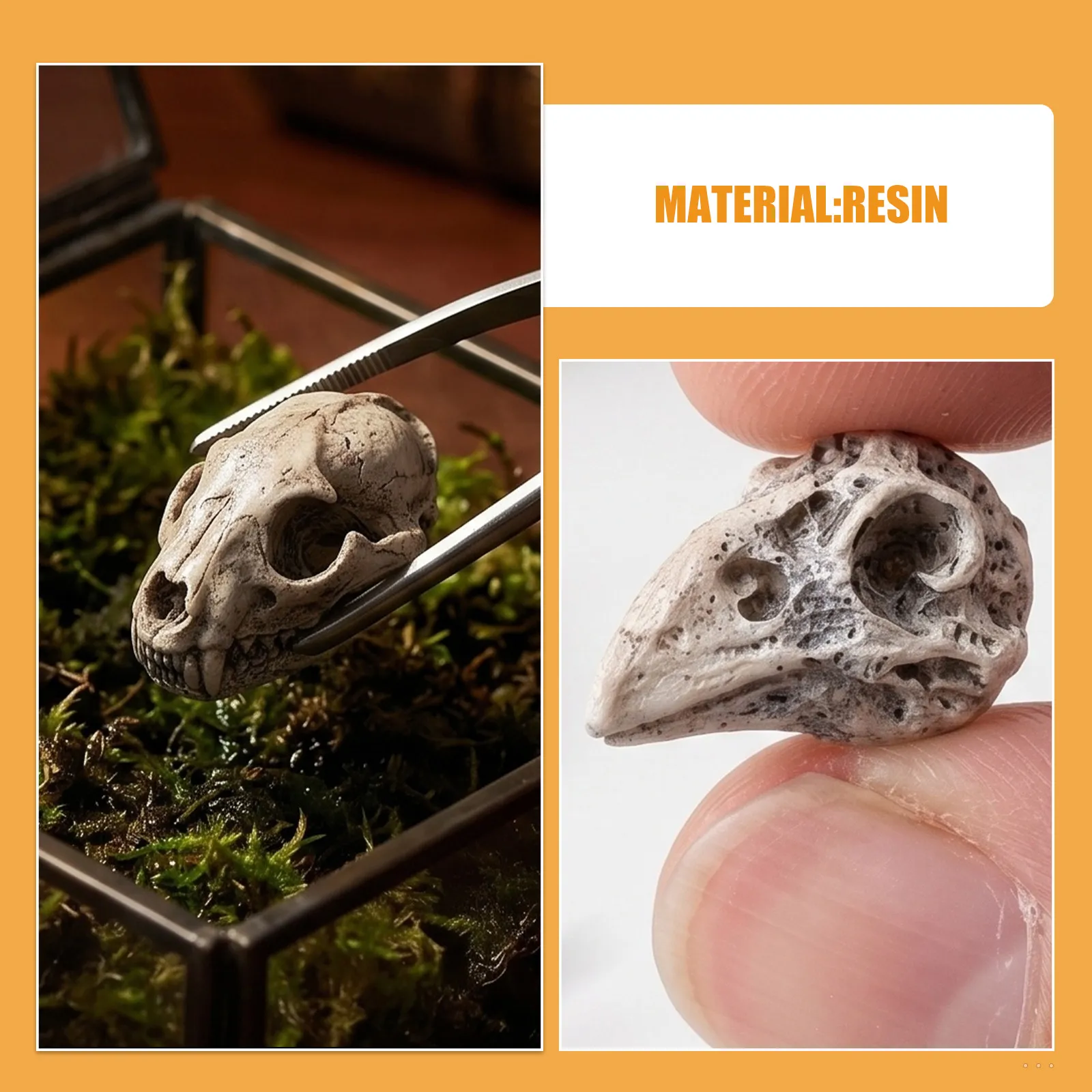 24Pcs Mini Skull Figure Collectable Halloween Miniature Skulls Heads Creative Festival Theme Landscape Garden Potted Plant Decor