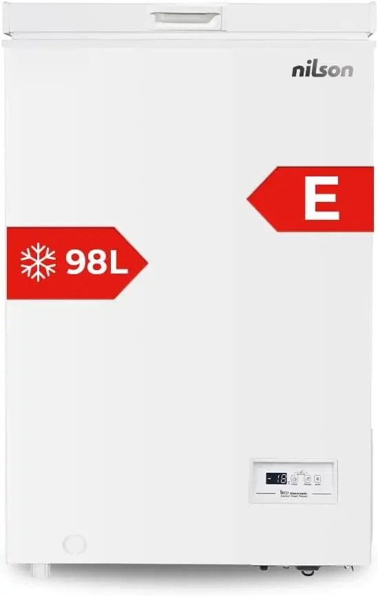 Congelador Horizontal Blanco Nilson NCH1001EDC Capacidad 98 Litros, Enfriamiento Dual, 4 Estrellas, Modo Super Congelación, Tecnología