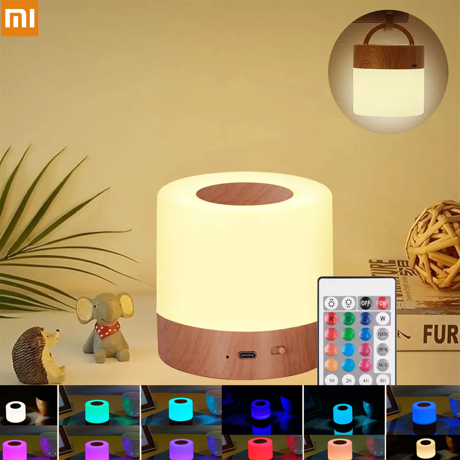 

Xiaomi Mood Light перезаряжаемый светодиодный ночник 13 RGB сенсорный переключатель настольная лампа для украшения детской спальни праздничный подарок