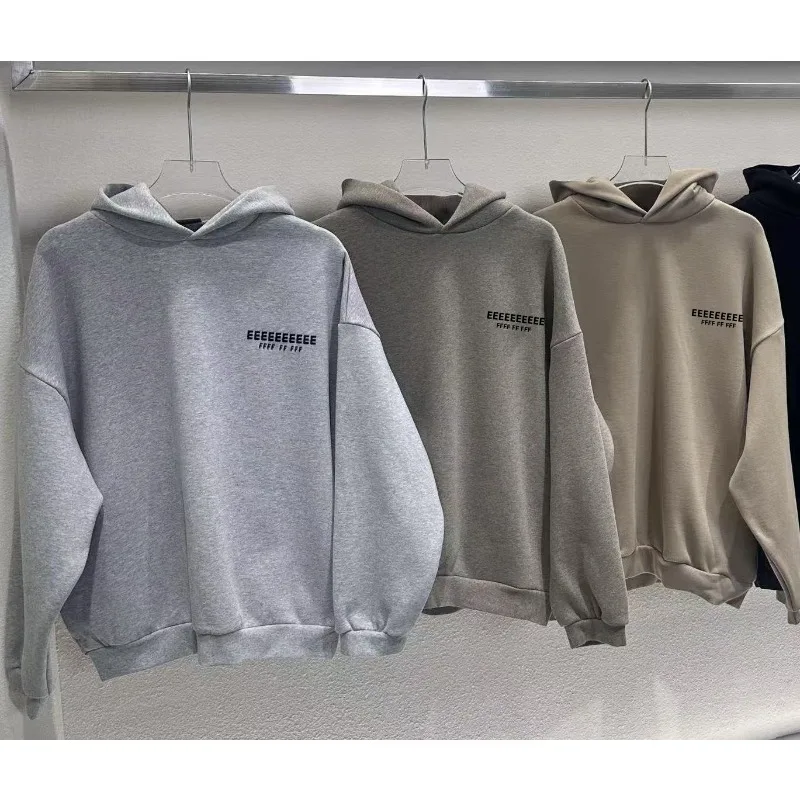 

FW25 Classic Brand Double Line Men's Hoodies Luxury Design Front and Rear Dual Row Silicone Letter Hoodies Couple Sweatshirt Set