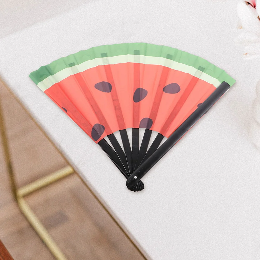 2 Pcs Handheld Fan Watermelon Folding Miss Decor Wood Misting Festival Accessories