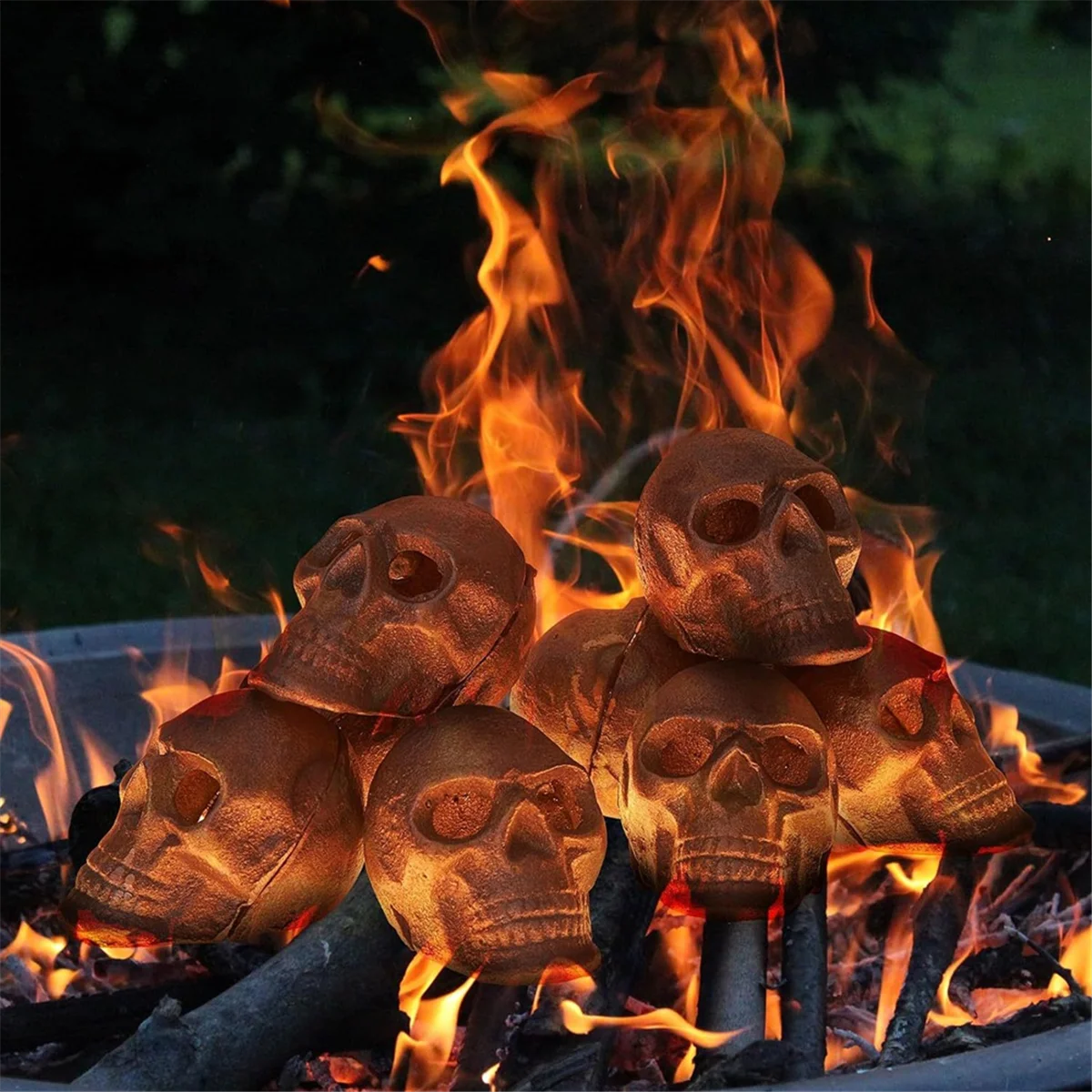 3PCS Lava Skull Rocks Skull for Fire Pit Skeleton Fire Pit