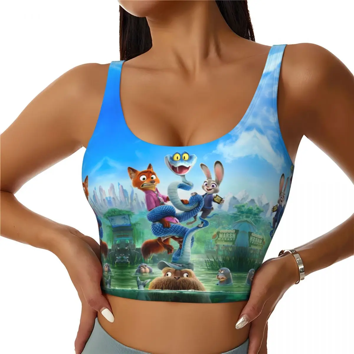 

Спортивные топы-бра для женщин: Zootopia (Джуди, Ник, Гэри) – укороченные, с высокой степенью поддержки, для фитнеса, йоги и тренировок