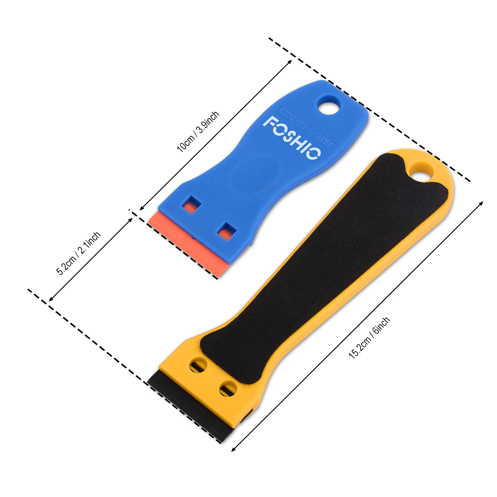 FOSHIO 2 stücke Kunststoff Rasiermesser Schaber Fenster Tönung Aufkleber Aufkleber Reinigung Mit 100 stücke Doppel-Rand Klingen Adhesive Vinyl entferner Werkzeuge – Detail 8