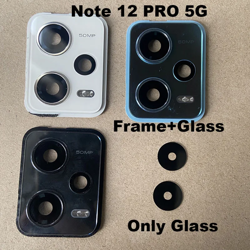 New For Xiaomi Redmi Note 12 Pro + Plus 5G Back Camera Glass Rear Camera Glass Lens With Frame