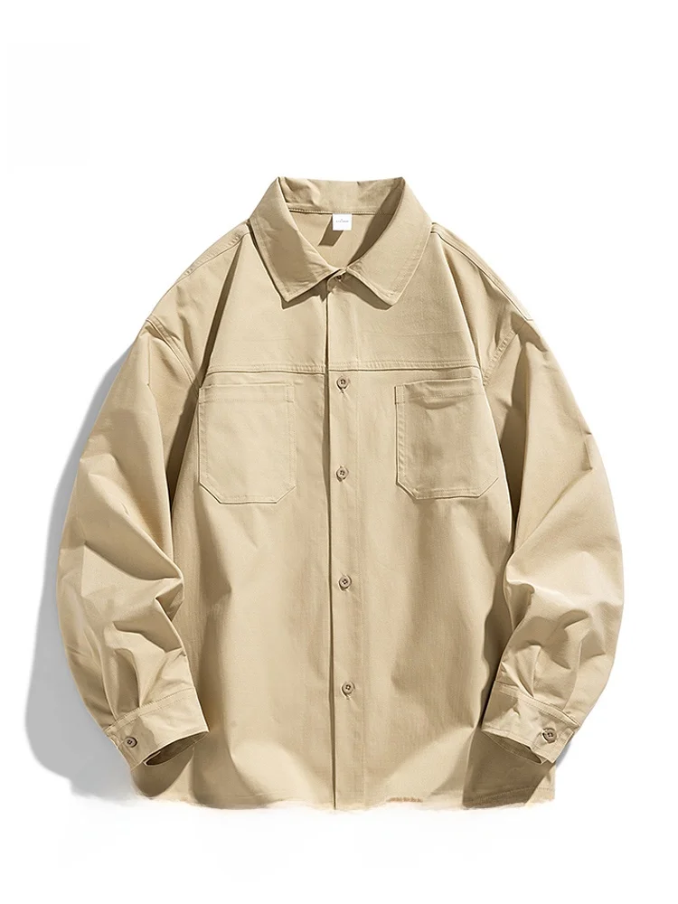 

Long Sve Casual irt Men's New Spring Faion High-End Sle Casual Trendy Brand Collared Workwear Jaet for Men