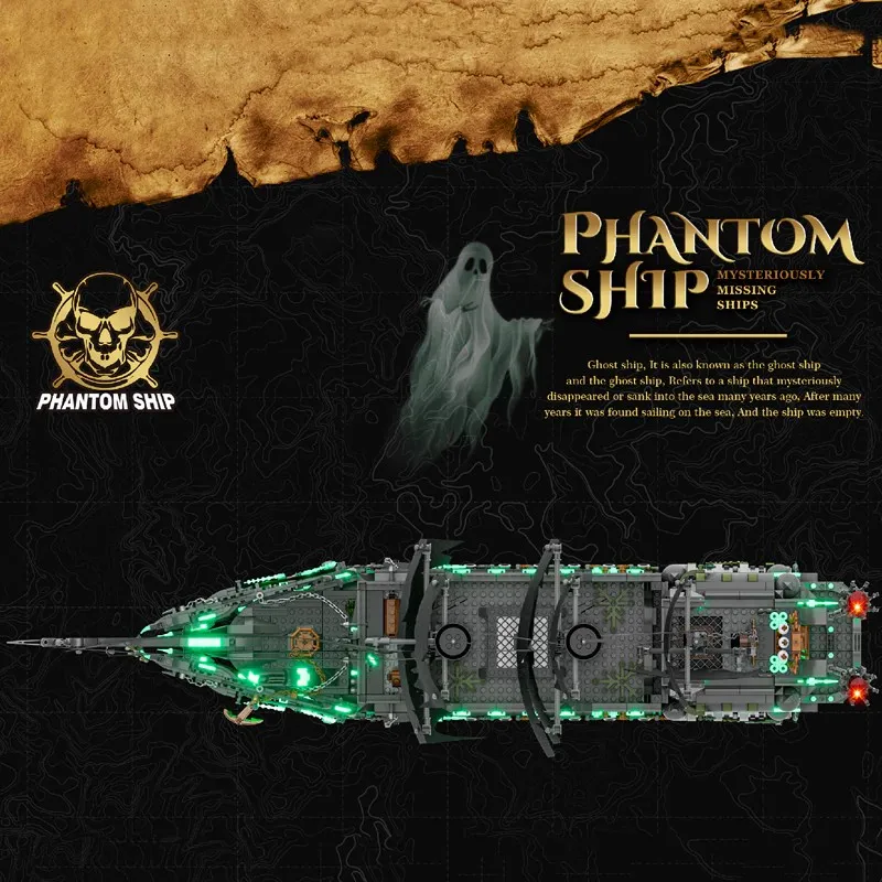1994PCS 캐리비안 플라잉 더치맨 해적선 빌딩 블록 조명과 크리 에이 티브 영화 요트 모델 DIY 장난감 키즈 선물