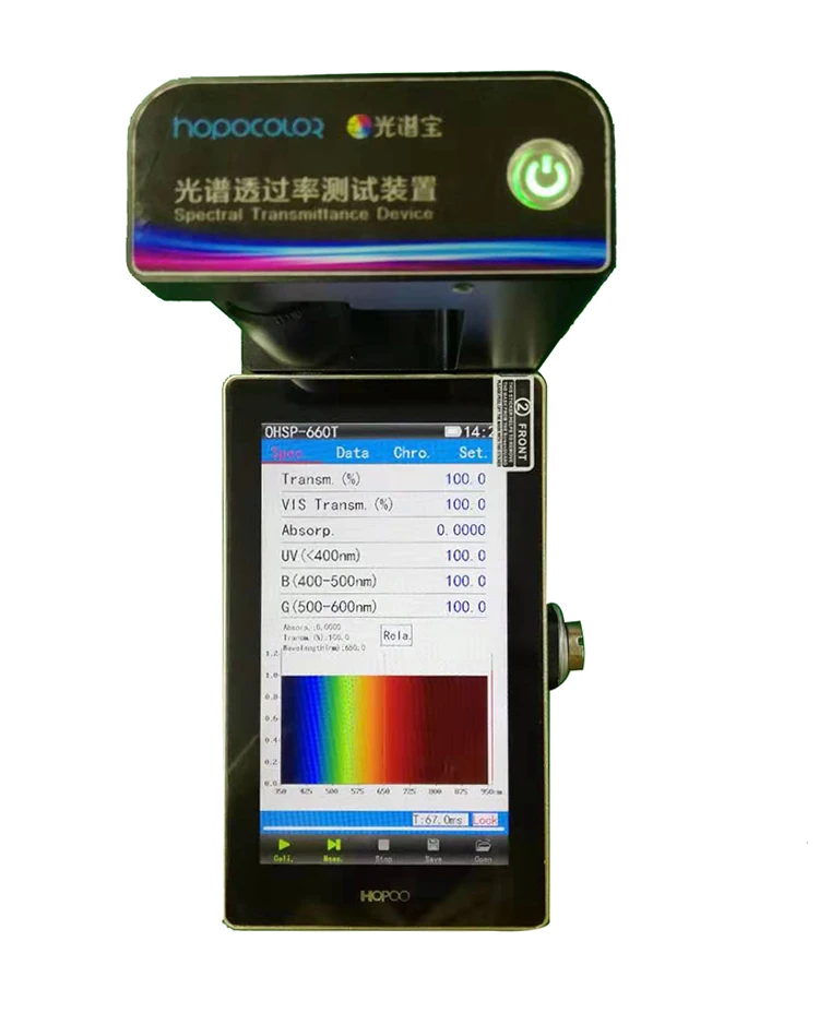 OHSP660T Pocket Spectrometer Transmittance Tester for Lenses Testing