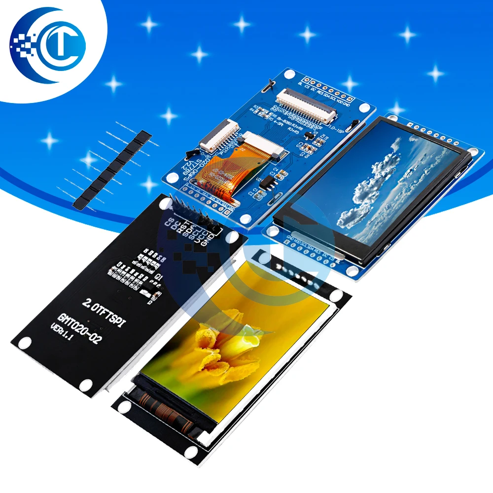 

‌2.0 Inch 240x320 Full Color TFT LCD Display Module with ST7789 Controller, SPI/Parallel Interface for arduino