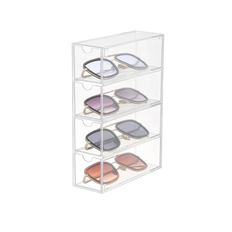 

Acrylic transparent glasses, sunglasses storage box, four layer desktop drawer dustproof storage box