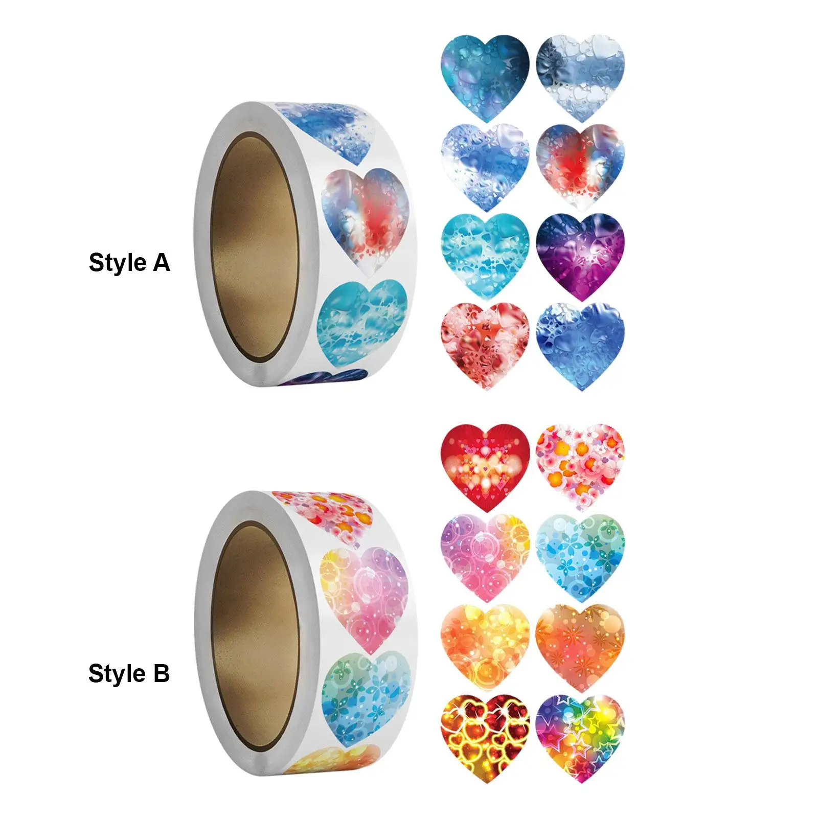 500Pcs Valentine's Day Stickers Decorative Labels Heart Shaped Stickers for