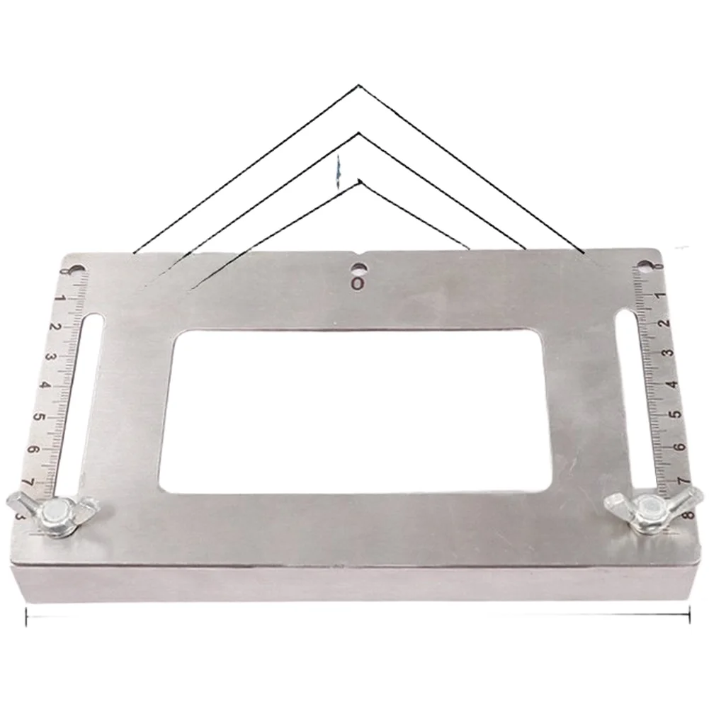 Stainless Steel Handle Mounting Locator for Cabinet Doors with 7 Hole Spacing Options and Etched Scale for Accurate Drilling