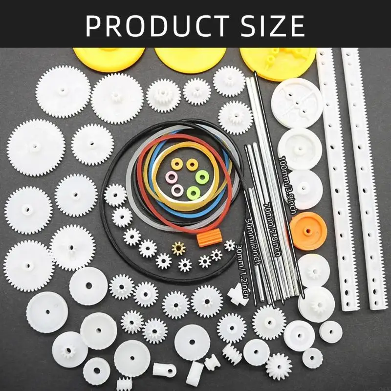 94PC 82Pcs Plastic Gears for Remote Car Motor Toy Model DIY Helicopter Remote Toy Replacement Accessories Module for Students