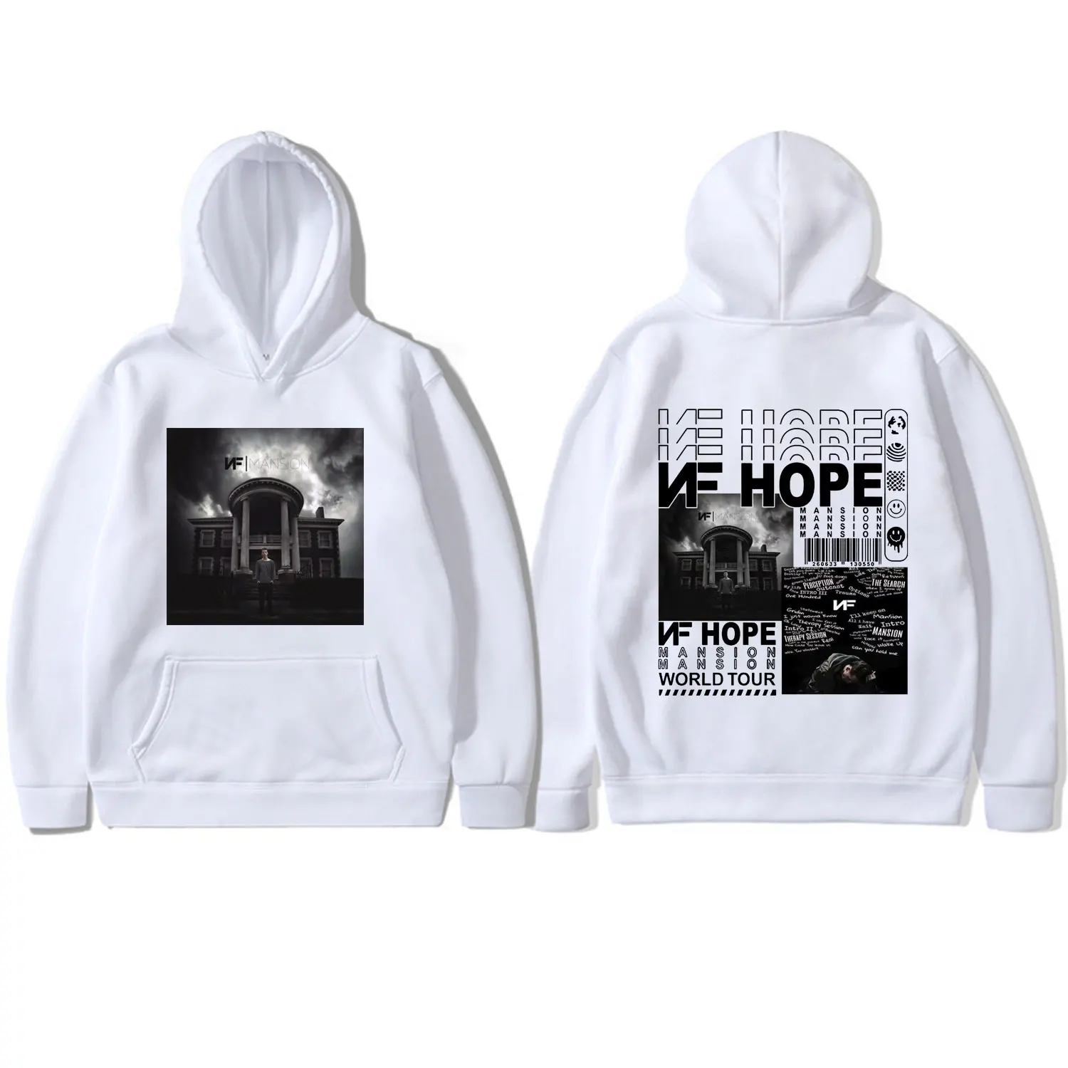 

Rapper NF Mansion Album Poster Print Hoodie Men's Women's Harajuku Hip Hop Oversized Pullovers Fashion Casual Comfort Sweatshirt