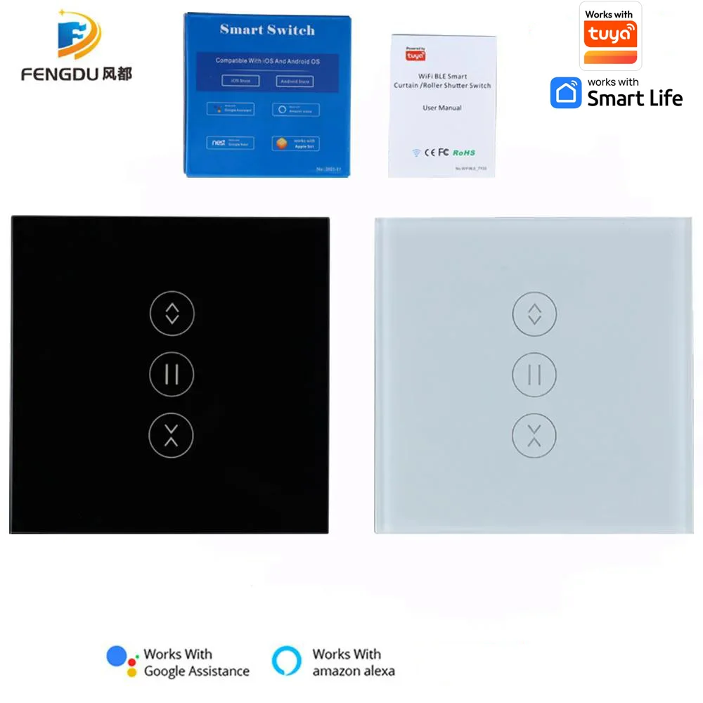 

Tuya WIFI Works Smart Curtain or Roller Shade Motor Smartthings Hub Timer Alexa Google Home Control Alexa Voice Control