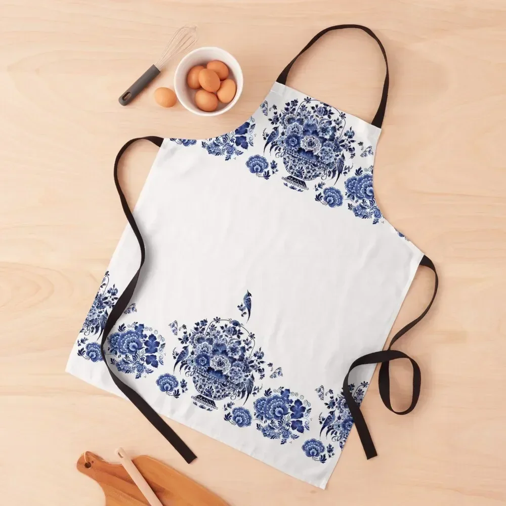 

Blue Pottery Pattern Apron Kitchen Things For Home For Cooking chef for man Women's Kitchen Apron