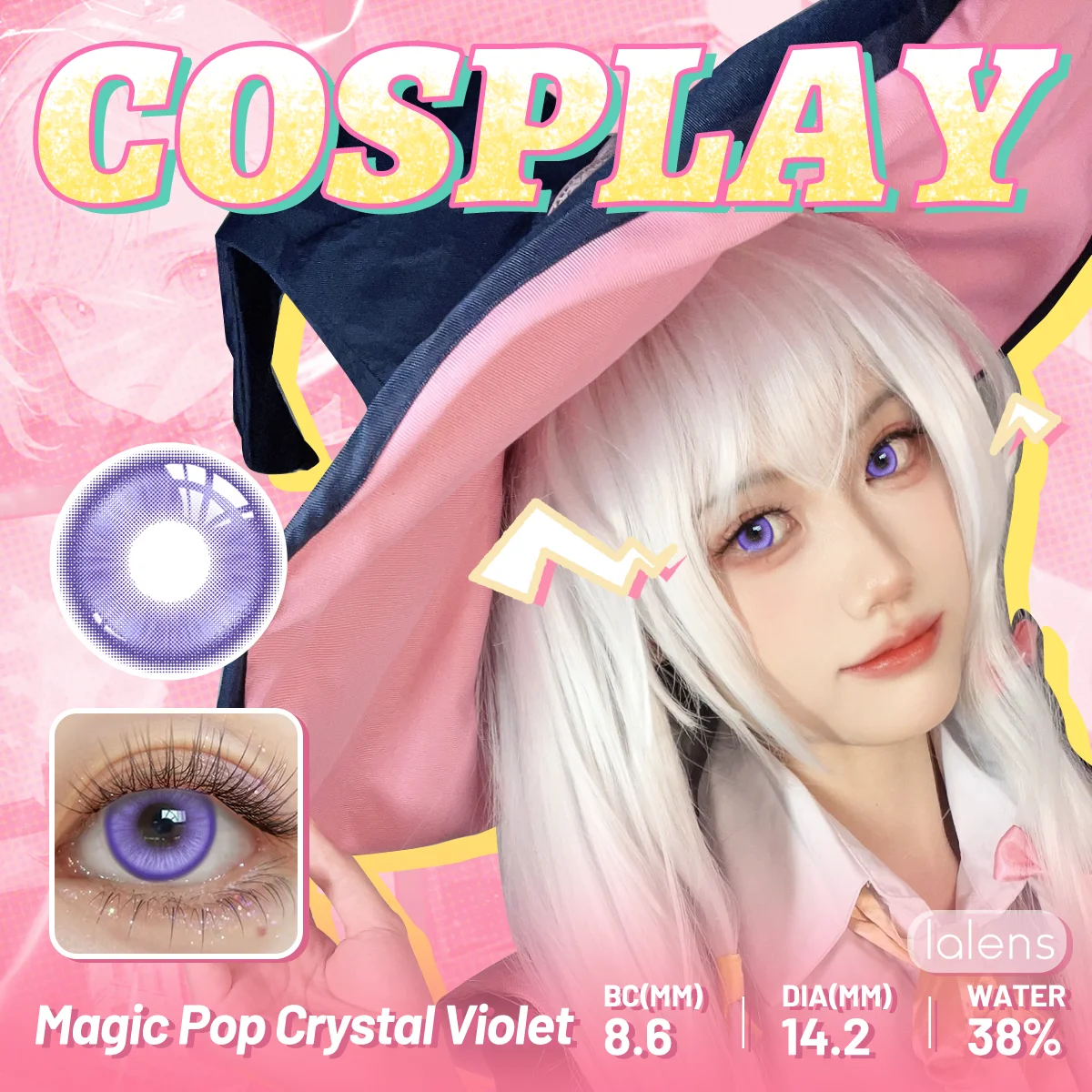 VISUASHOW 14,5mm Blaue Anime Cosplay Farbige Kontaktlinsen 6 Monate Einweg Lebendige Augen-Make-up Cyber Kosmetik Rote Weiche Linsen – Detail 12