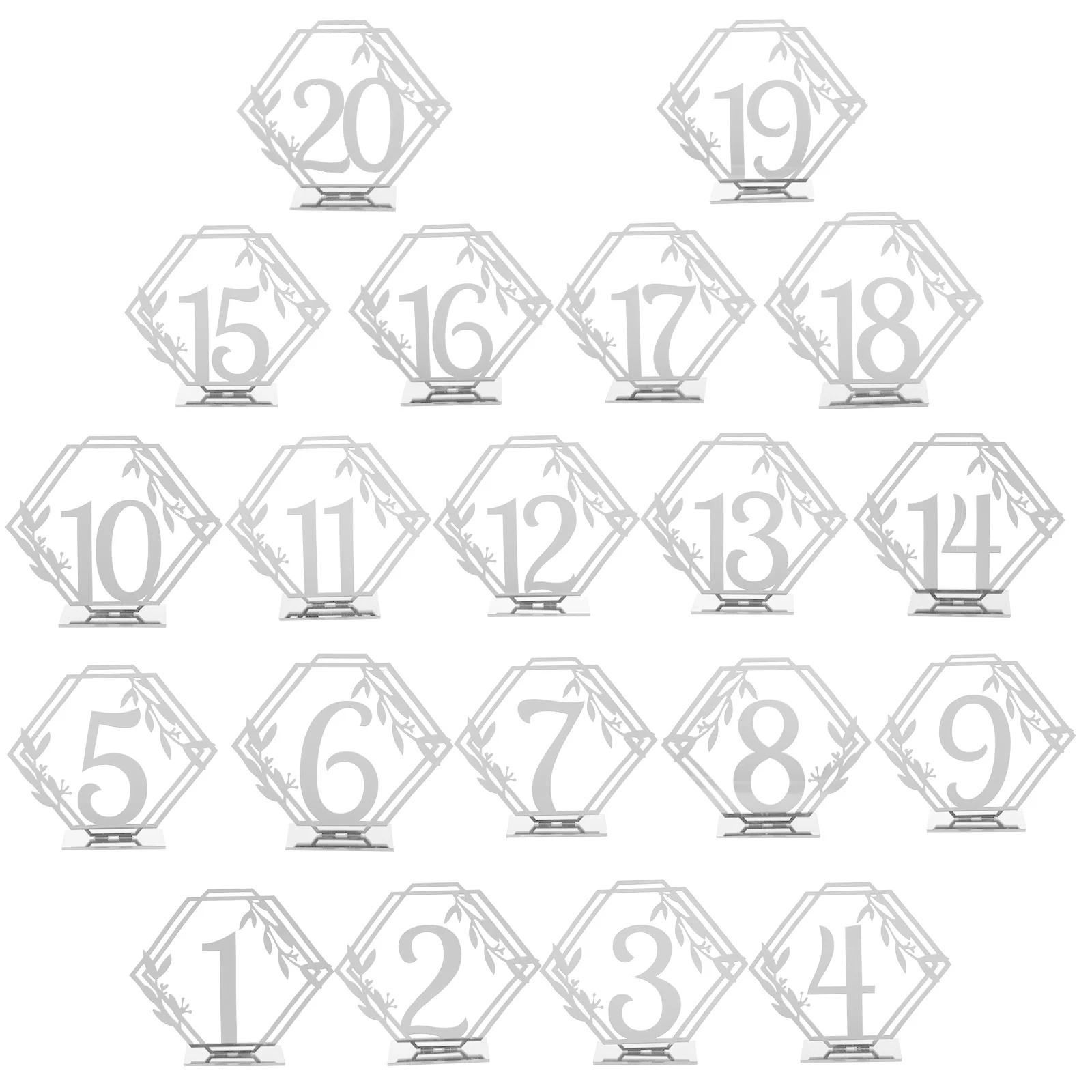 

20Pcs Table Number Signs Strong Break Resistant Acrylic Wedding Banquet Reception Birthday Party Reusable Wedding Supplies