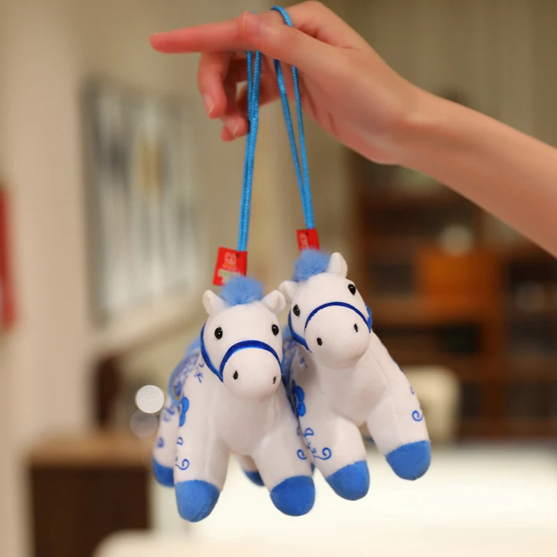 Porte-clés pendentif poney mignon, jouet en peluche 12/20CM, Mini cheval réaliste Kawaii, poupée en peluche, décor de sac, cadeau, Simulation animale